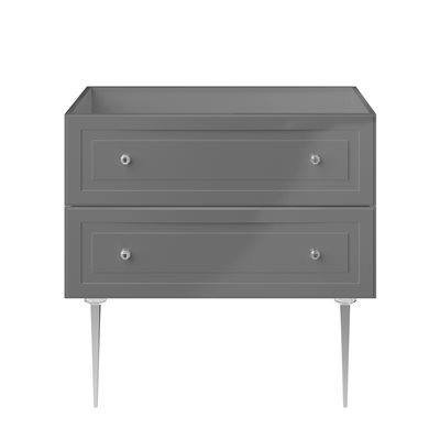 Alma Gray 36" Vanity with Chrome Legs & Knobs without Top