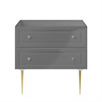 Alma Gray 36" Vanity with Gold Legs & Knobs without Top