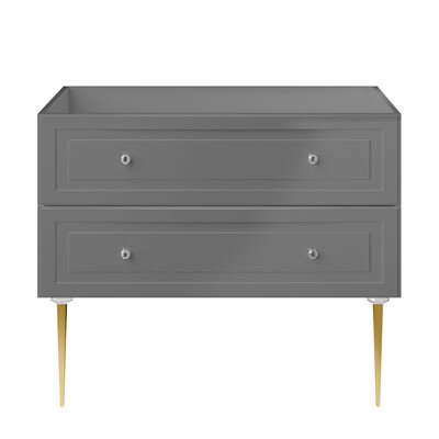 Alma Gray 42" Vanity with Gold Legs & Knobs without Top