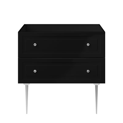 Alma Black 36" Vanity with Chrome Legs & Knobs without Top