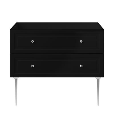 Alma Black 42" Vanity with Chrome Legs & Knobs without Top