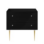 Alma Black 36" Vanity with Gold Legs & Knobs without Top