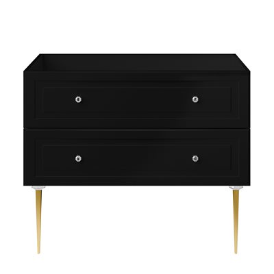 Alma Black 42" Vanity with Gold Legs & Knobs without Top