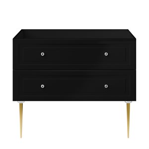 Alma Black 42" Vanity with Gold Legs & Knobs without Top