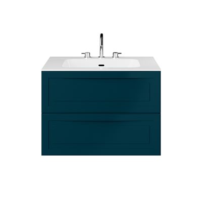 Alma Turquoise 30" Vanity with Integrated White Solid Surface Top