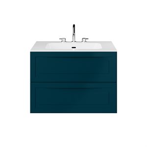 Alma Turquoise 30" Vanity with Integrated White Solid Surface Top