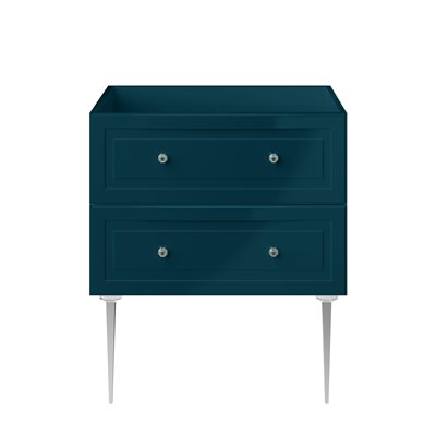 Alma Turquoise 30" Vanity with Chrome Legs & Knobs without Top