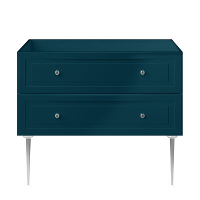 Alma Turquoise 42" Vanity with Chrome Legs & Knobs without Top