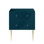 Alma Turquoise 30" Vanity with Gold Legs & Knobs without Top