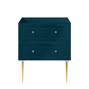 Alma Turquoise 30" Vanity with Gold Legs & Knobs without Top