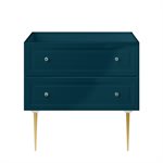 Alma Turquoise 36" Vanity with Gold Legs & Knobs without Top