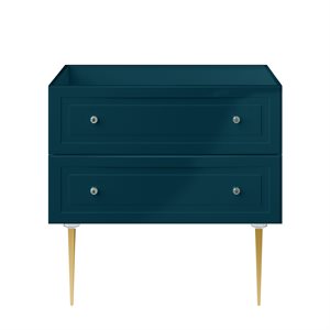 Alma Turquoise 36" Vanity with Gold Legs & Knobs without Top