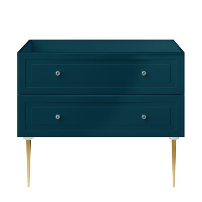 Alma Turquoise 42" Vanity with Gold Legs & Knobs without Top