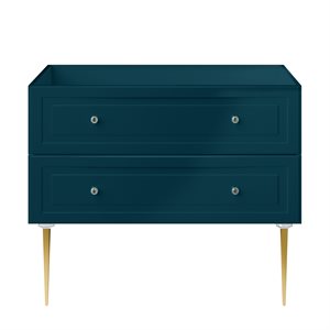 Alma Turquoise 42" Vanity with Gold Legs & Knobs without Top