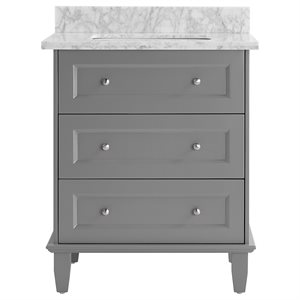 Nora Gray 30" Single Vanity with Carrara Marble Top