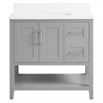 Sheraton 36" Gray Vanity with Pure White Quartz Top