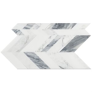 Zayden Grigio - White Thassos, Calacutta, Grey Stone, & Aluminum