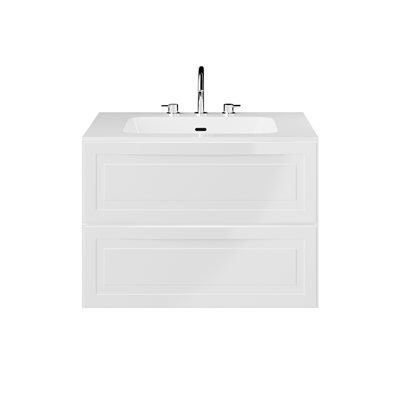 Alma White 30" Vanity with Integrated White Solid Surface Top