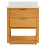 Dayton Woodgrain 30" Single Vanity with Pure White Quartz Top