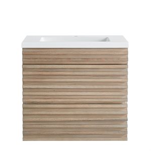 Gibson 24" Light Woodgrain Bathroom Vanity with Acrylic Countertop and Basin