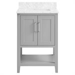 Sheraton 24" Gray Vanity with Carrara Marble Top