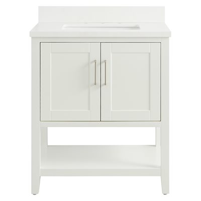 Sheraton 30" White Vanity with Pure White Quartz Top