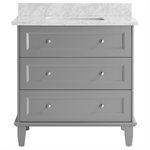 Nora Gray 36" Single Vanity with Carrara Marble Top