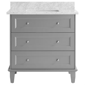 Nora Gray 36" Single Vanity with Carrara Marble Top