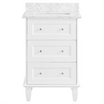 Nora White 24" Single Vanity with Carrara Marble Top