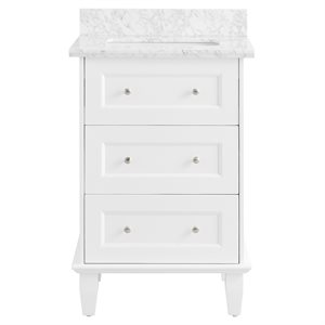 Nora White 24" Single Vanity with Carrara Marble Top