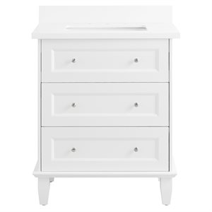 Nora White 30" Single Vanity with Pure White Quartz Top