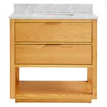 Dayton Woodgrain 36" Single Vanity with Carrara Marble Top