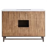 Lowell 48" Woodgrain Bathroom Vanity with Carrara Marble Countertop and Basin