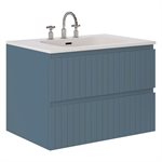 KIT - Adeline Denim 30" Single Vanity with Integrated Solid Surface Top