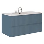 KIT - Adeline Denim 42" Single Vanity with Integrated Solid Surface Top