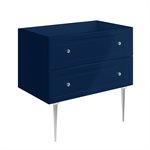 Alma Blue 36" Vanity with Chrome Legs & Knobs without Top