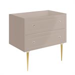 Alma Taupe 36" Single Vanity with Gold Legs & Knobs without Top