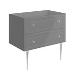 Alma Gray 36" Vanity with Chrome Legs & Knobs without Top