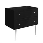 Alma Black 36" Vanity with Chrome Legs & Knobs without Top