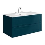 Alma Turquoise 42" Vanity with Integrated White Solid Surface Top