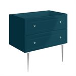 Alma Turquoise 36" Vanity with Chrome Legs & Knobs without Top