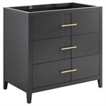 Iconic 36" Charcoal and Gold Vanity (Counter Sold Separately)