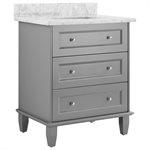 Nora Gray 30" Single Vanity with Carrara Marble Top