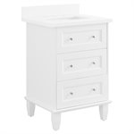 Nora White 24" Single Vanity with Pure White Quartz Top