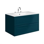 Alma Turquoise 36" Vanity with Integrated White Solid Surface Top