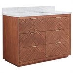 Marilyn Woodgrain 48" Single Vanity with Carrara Marble Top