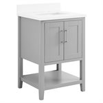 Sheraton Gray 24" Vanity with Pure White Quartz Top