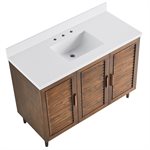 Lowell 48" Woodgrain Bathroom Vanity with Pure White Quartz Countertop and Basin