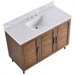 Lowell 48" Woodgrain Bathroom Vanity with Carrara Marble Countertop and Basin