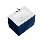 Alma Blue 30" Vanity with Integrated White Solid Surface Top